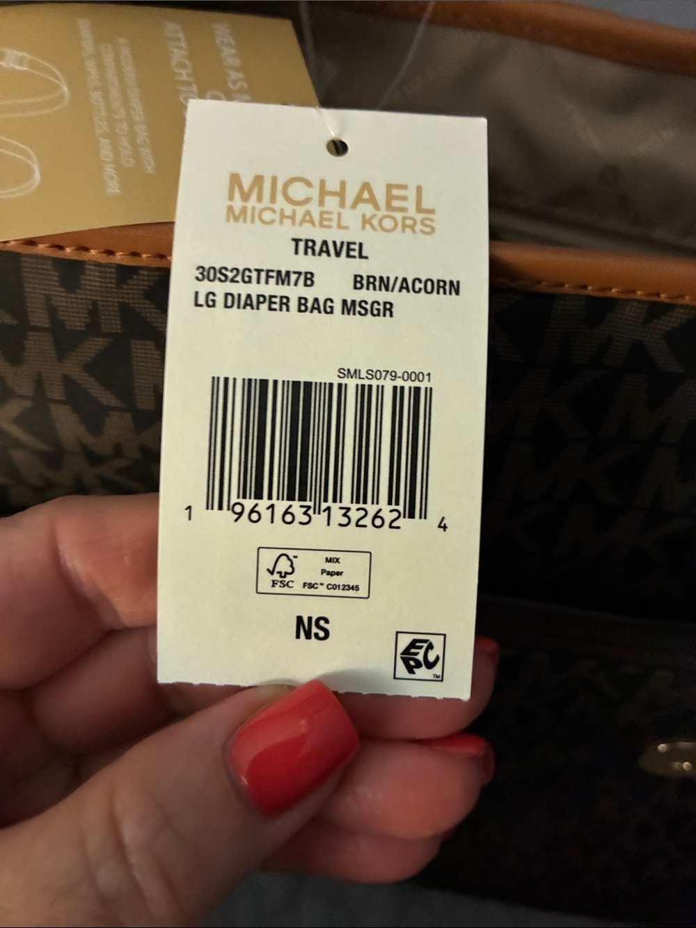 Michael Kors Brown/Acorn Large Messenger Diaper Bag - Picture 9 of 9